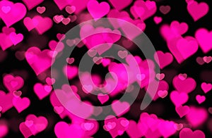 Pink Heart brokeh blurred background