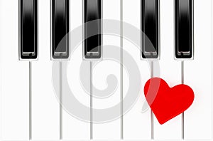 Heart on piano key