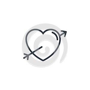 Heart pierced arrow icon line design