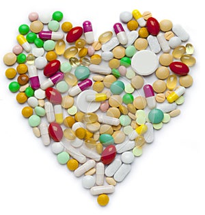 Heart of pills and capsules