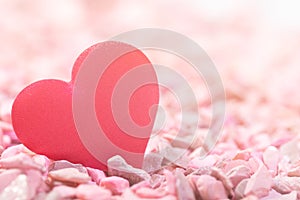 The heart on pink stones in retro style