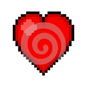 Heart pixel art on white background