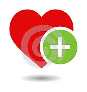 Heart plus icon