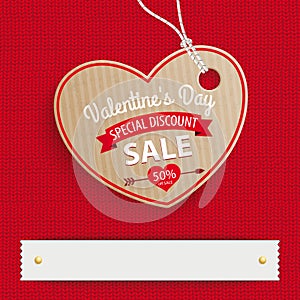 Heart Price Sticker Valentines Day Sale Knit