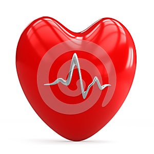 Heart pulse, cardiogram line illustration, heartbeat