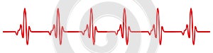 Heart pulse, cardiogram sign, heartbeat, one line - for stock