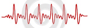 Heart pulse, cardiogram sign, heartbeat, one line - vector