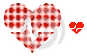 Heart Pulse Halftone Dot Icon