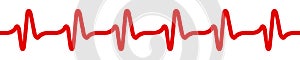 Heart pulse icon, cardiogram sign, heartbeat, one line - vector