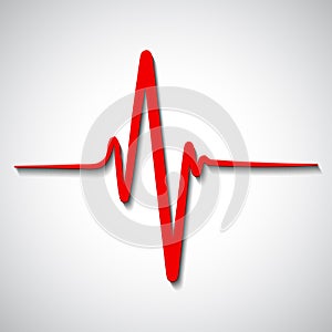 Heart pulse icon, cardiogram sign, heartbeat, one line - vector