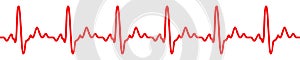 Heart pulse icon, cardiogram sign, heartbeat, one line - vector