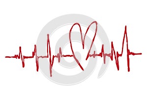 Heart pulse isolated illustration on white background