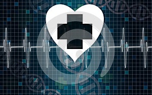 Heart pulse monitor with heart shape