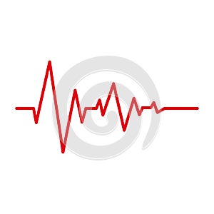 Heart pulse red line cardiogram vector icon photo