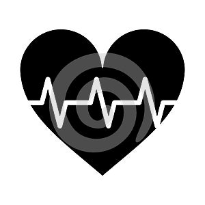 Heart pulse rhythm cardio pictogram