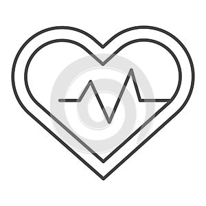 Heart pulse tracker line and solid icon. Sportsman heartbeat rate in love shape symbol, outline style pictogram on white