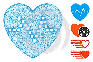 Heart Pulse Web Vector Mesh Illustration