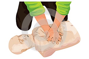 heart pump training,Hand push hard and fast in the center of chest of Heart attack people. First aid for Heart attack people