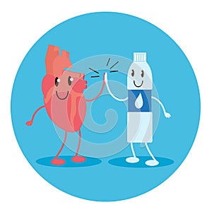 Heart and pure water.