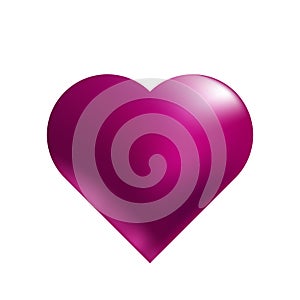 Heart in purple tones on a white background