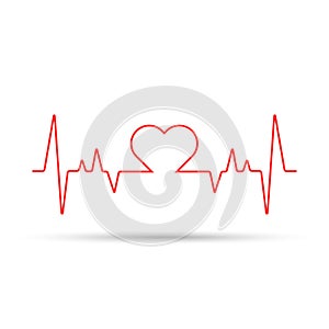 Heart rate cardiogram uses a white background