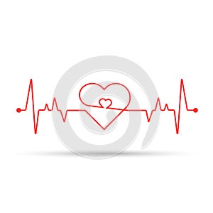 Heart rate cardiogram uses a white background