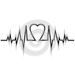 Heart rate in a form of heart photo