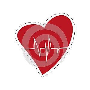 heart rate health cardiology symbol cut line