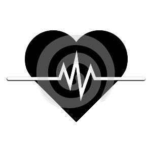 Heart rate icon - health monitor. Red Heart Rate.Blood pressure vector icon