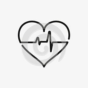 Heart rate icon. Heartbeat symbol. Pulse sign