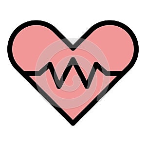 Heart rate icon vector flat