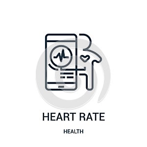 heart rate icon vector from health collection. Thin line heart rate outline icon vector illustration. Linear symbol for use on web