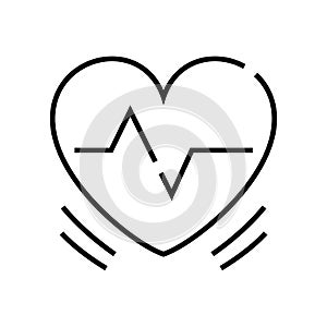 Heart rate line icon, concept sign, outline vector illustration, linear symbol.