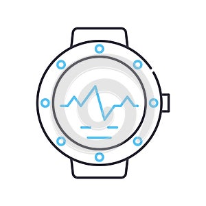 heart rate line icon, outline symbol, vector illustration, concept sign