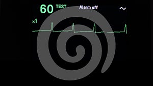 Heart rate monitor in hospital theater. Medical vital signs monitor instrument in a hospital