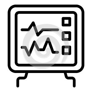 Heart rate monitor icon outline vector. Cardiac surgery