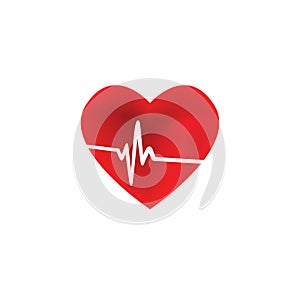 Heart rate pulse icon, medical, vector illustration