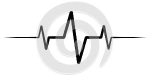 Heart rate pulse, icon medicine logo, vector heartbeat heart rate icon, audio sound radio wave amplitude spikes