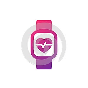 Heart rate in a smart watch icon