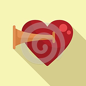 Heart rate sound icon flat vector. Aorta healthy effect