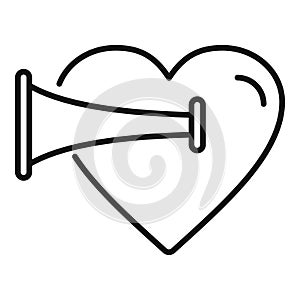 Heart rate sound icon outline vector. Aorta healthy effect