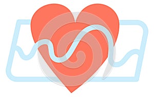 Heart rate symbol. Cardiologic test icon. Health diagnostic