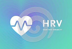 Heart Rate Variability concept illustration. HRV - variance in time between heartbeats, beat-to-beat interval.