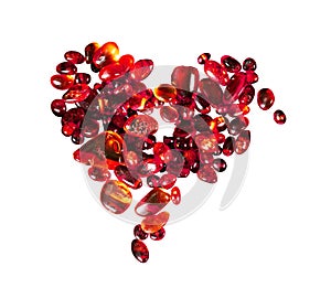 Heart of red amber