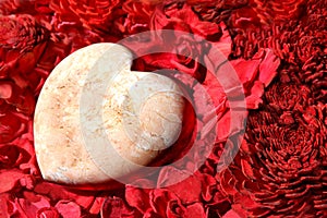 Heart and red flower