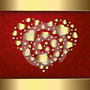 Happy Valentine`s Day - Heart Red Gold collection