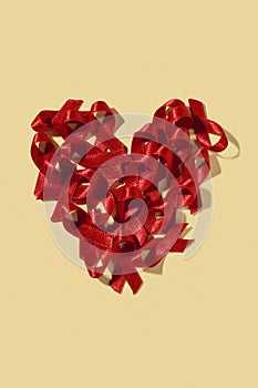 heart of red ribbons, for the fight against AIDS