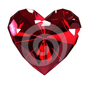 The heart of the red ruby on a white background. Isolate