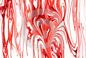 Heart in red & white marbling