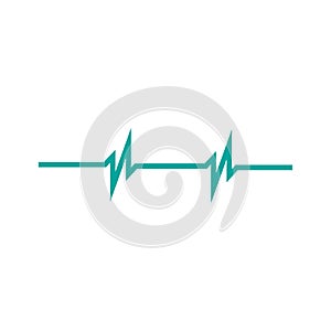 Heart rhythm two peaks ekg .vector illustration isolated on white background